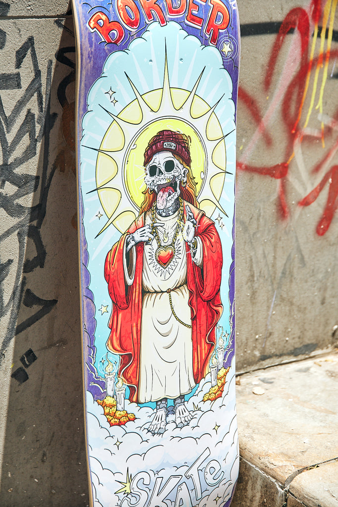 Tabla Border: "El Patrono del Skate"